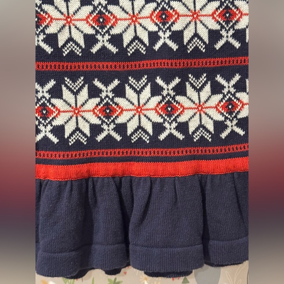 Hanna Andersson Size 80/18-24 Months Fair Aisle Pleated Sweater Dress - Picture 12 of 16